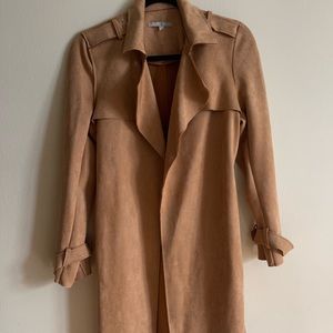 Suede trench coat
